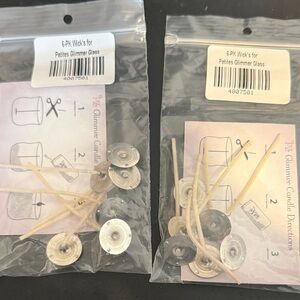 2 Pink Zebra Glimmer Glass Wick Sets